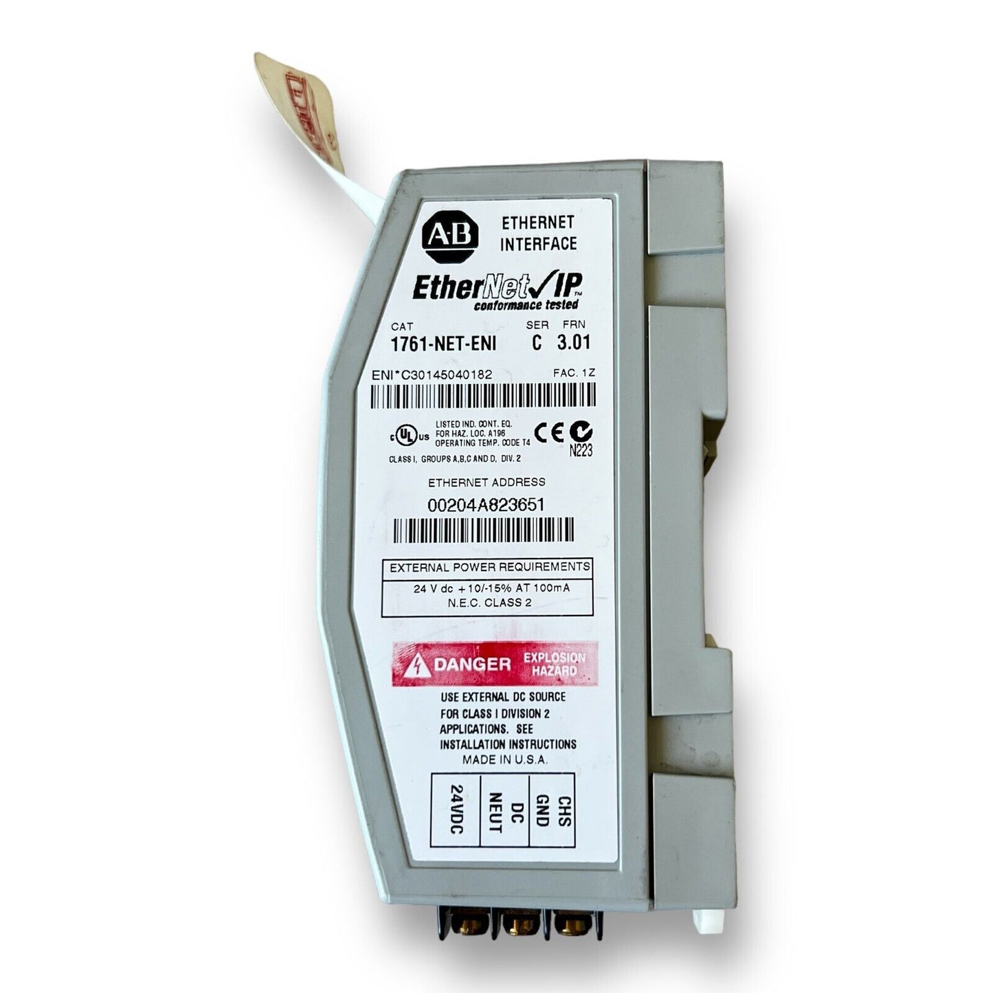 Allen Bradley 1761-NET-ENI Ser C MicroLogix Ethernet Interface Module - USA - Premium from Allen-Bradley - Just $360.99! Shop now at Engtechsupplies