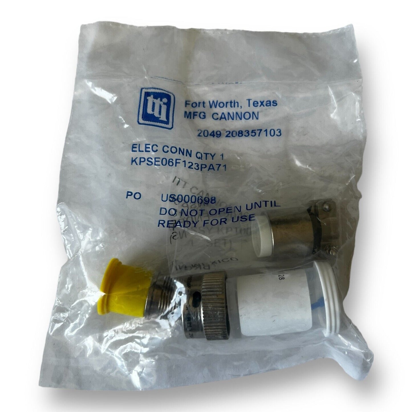 New ITT Cannon KPSE06F12-3PA71 - 3 Position Circular MIL Spec Connector Plug - Premium from ITT Cannon - Just $75.99! Shop now at Engtechsupplies