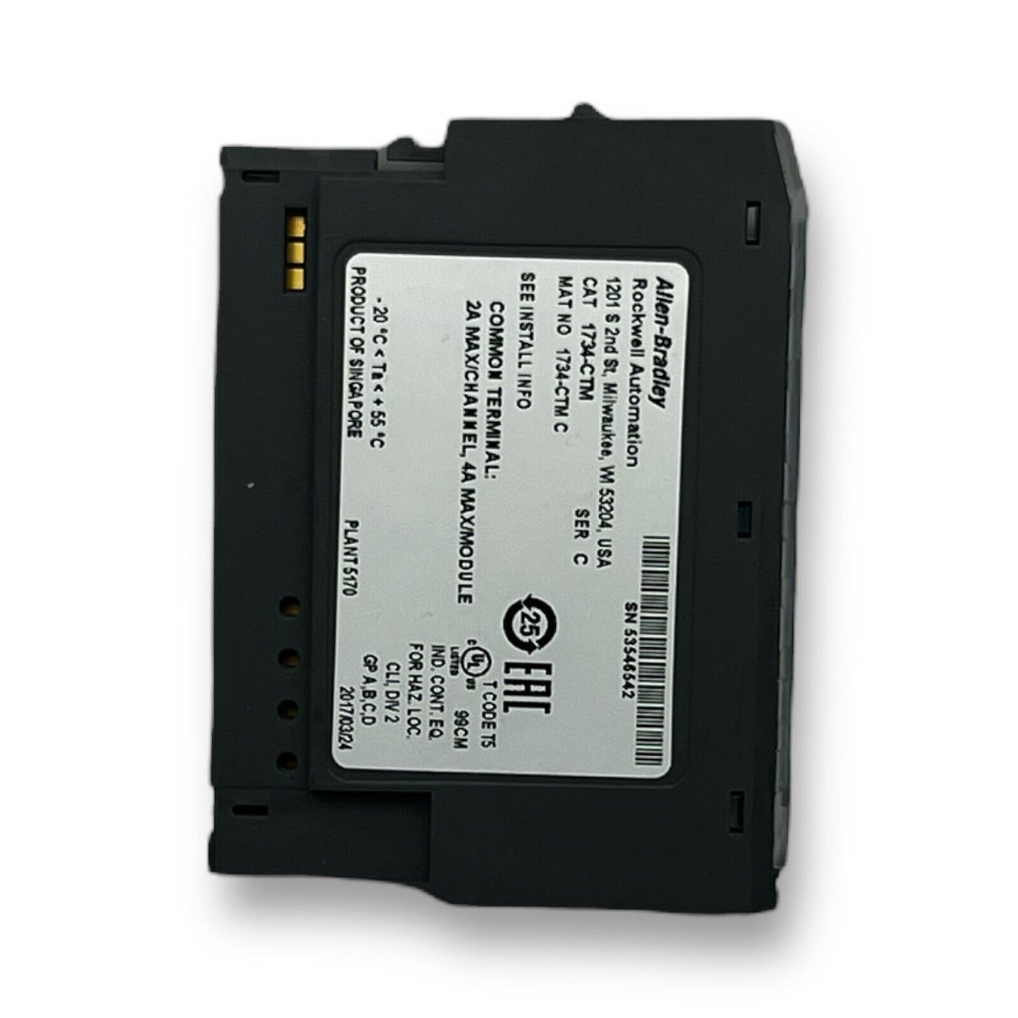 Allen Bradley 1734-CTM Point I/O Common Terminal Module Ser C - Premium from Allen-Bradley - Just $12.30! Shop now at Engtechsupplies