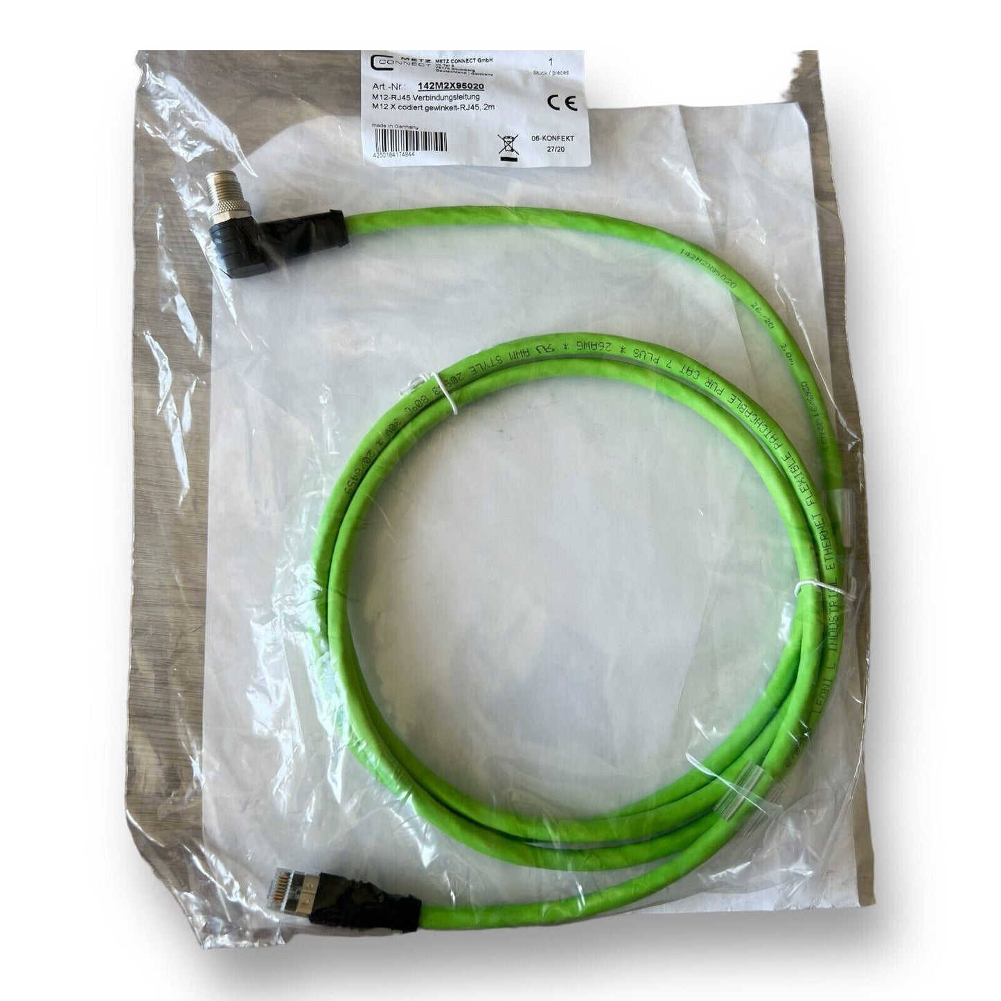 Metz Connect 142M2X95020 2m Cable Assembly - M12 to RJ45, 8 Conductors - USA - Premium  from METZ CONNECT - Just $52.24! Shop now at Engtechsupplies